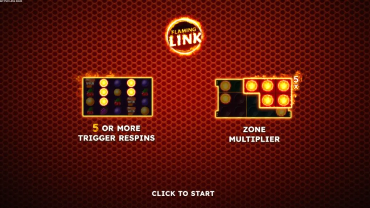 Tampilan visual slot 40 Finest XXL Flaming Link dengan simbol buah neon dan api