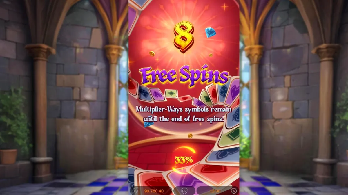Tampilan visual slot Poker Kingdom Win dengan tema kerajaan abad pertengahan